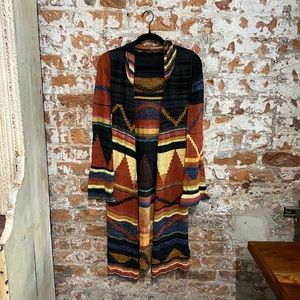 FREE PEOPLE Pueblo Yarn Lima Cardigan Long Bell Sleeve Sweater